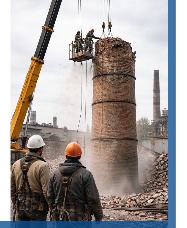 Демонтаж дымовой трубы в Верхней Пышме от 92340 р. | ВЫСОТНИК-Врх, смета