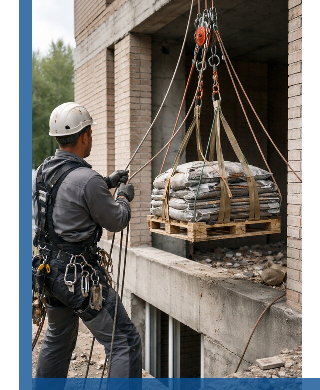 Подъем материалов на этаж веревками в Верхней Пышме оперативно