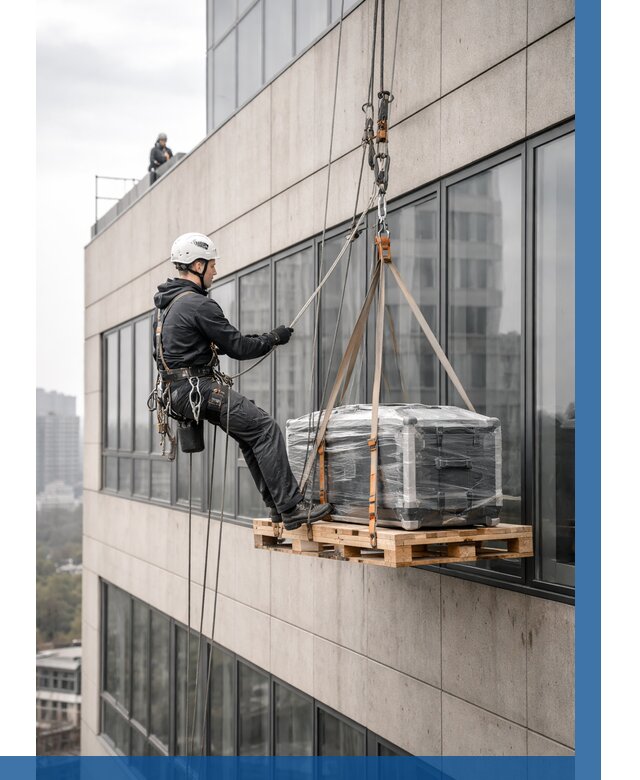 Спуск груза по фасаду в Верхней Пышме от 3591 р. | ВЫСОТНИК-Врх