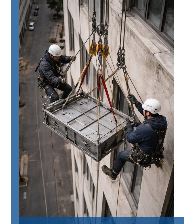 Спуск и подъем грузов по фасаду в Верхней Пышме для зданий