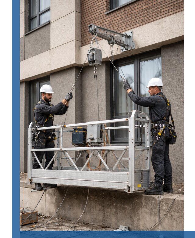 Монтаж и подъем фасадной люльки в Верхней Пышме с гарантией безопасности