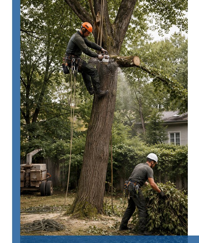 Кронирование деревьев в Верхней Пышме, безопасная высотная обрезка