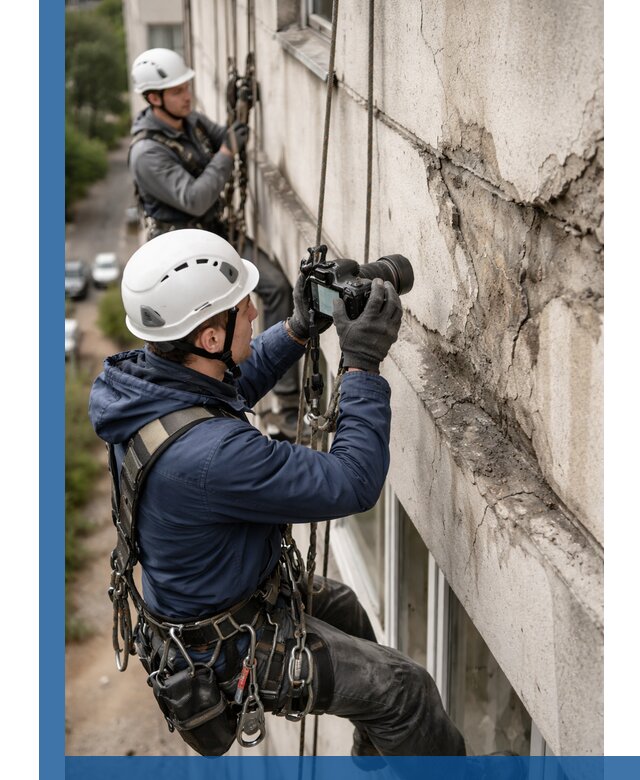 Фотофиксация дефектов фасада с высотной съемкой в Верхней Пышме