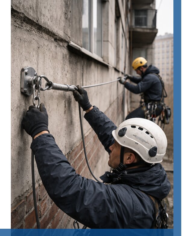 Монтаж анкерных линий в Верхней Пышме от 3078 р. | ВЫСОТНИК-Врх