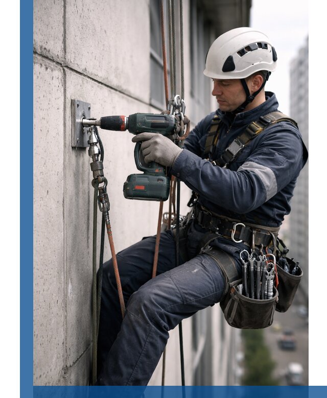 Установка анкерных точек для высотных работ в Верхней Пышме