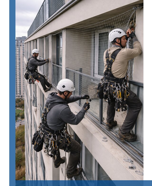 Профессиональный монтаж защитной сетки от птиц в Верхней Пышме